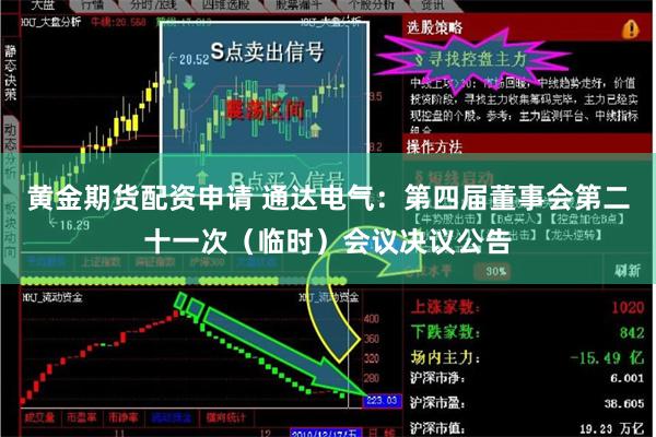 黄金期货配资申请 通达电气：第四届董事会第二十一次（临时）会议决议公告